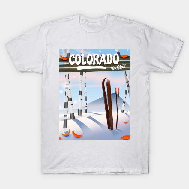 Colorado Ski poster T-Shirt by nickemporium1